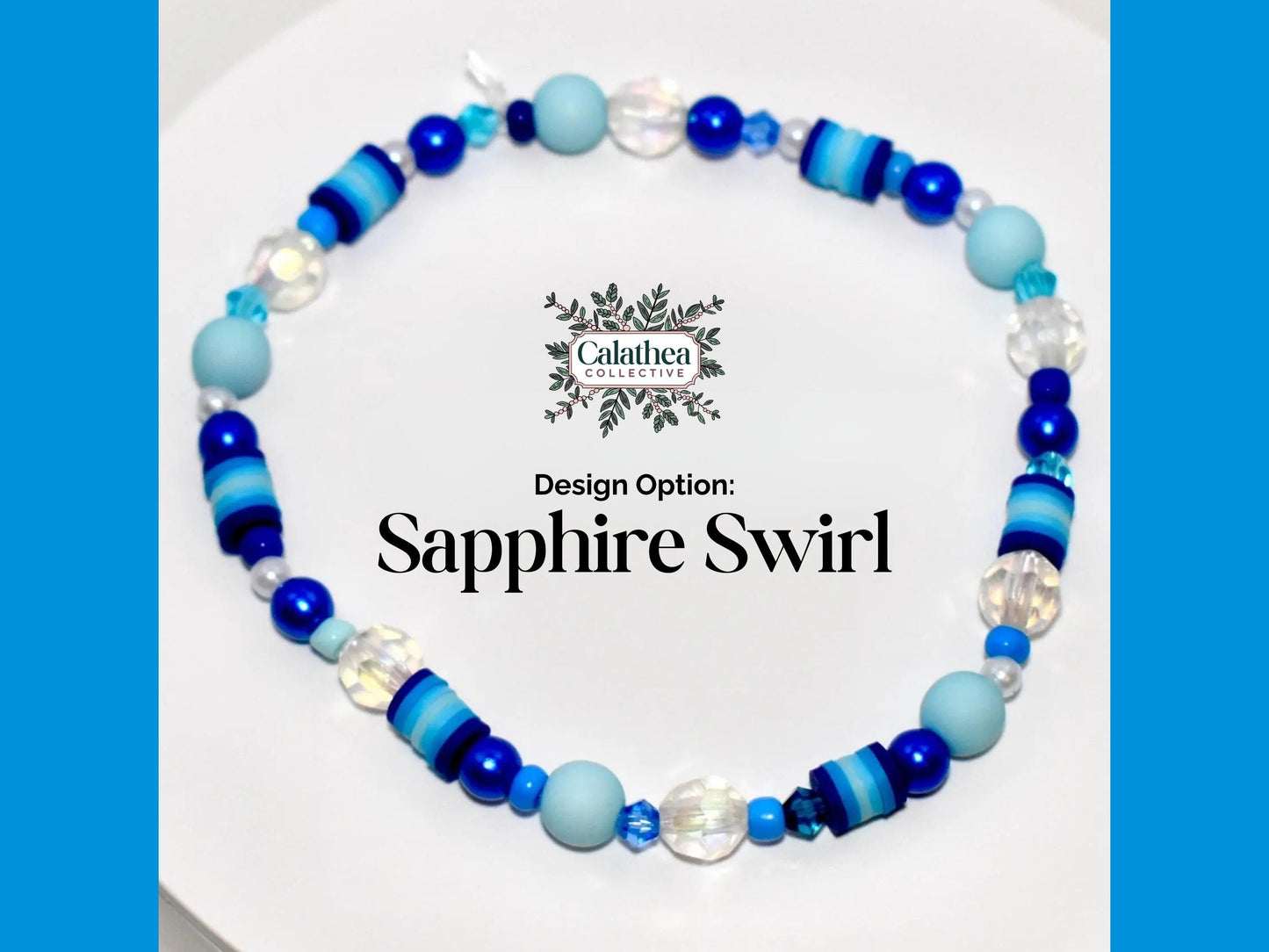 Blue Ombré Bracelets with Crystal Accents