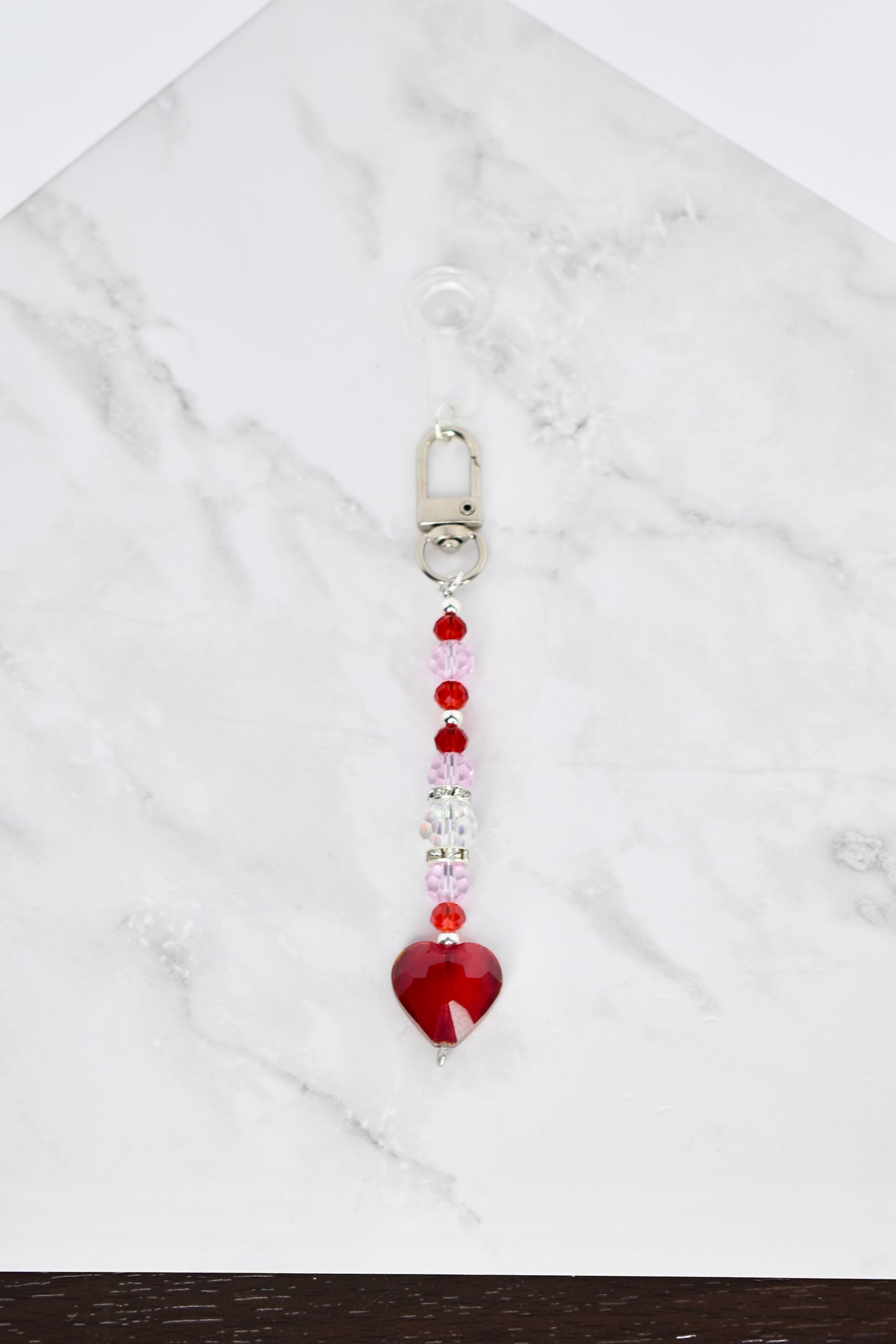 Red Heart Straw Charm or Bag Charm