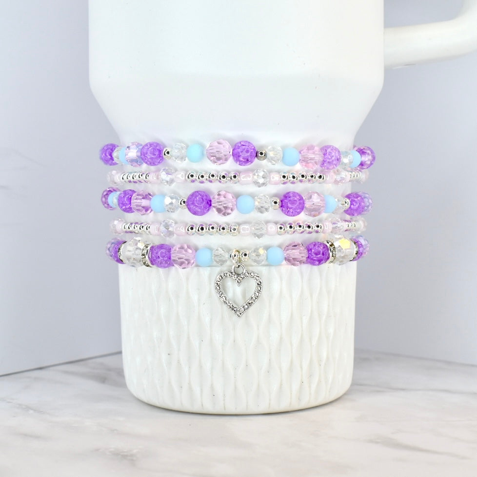 Powder Pink Heart Bracelet Collection