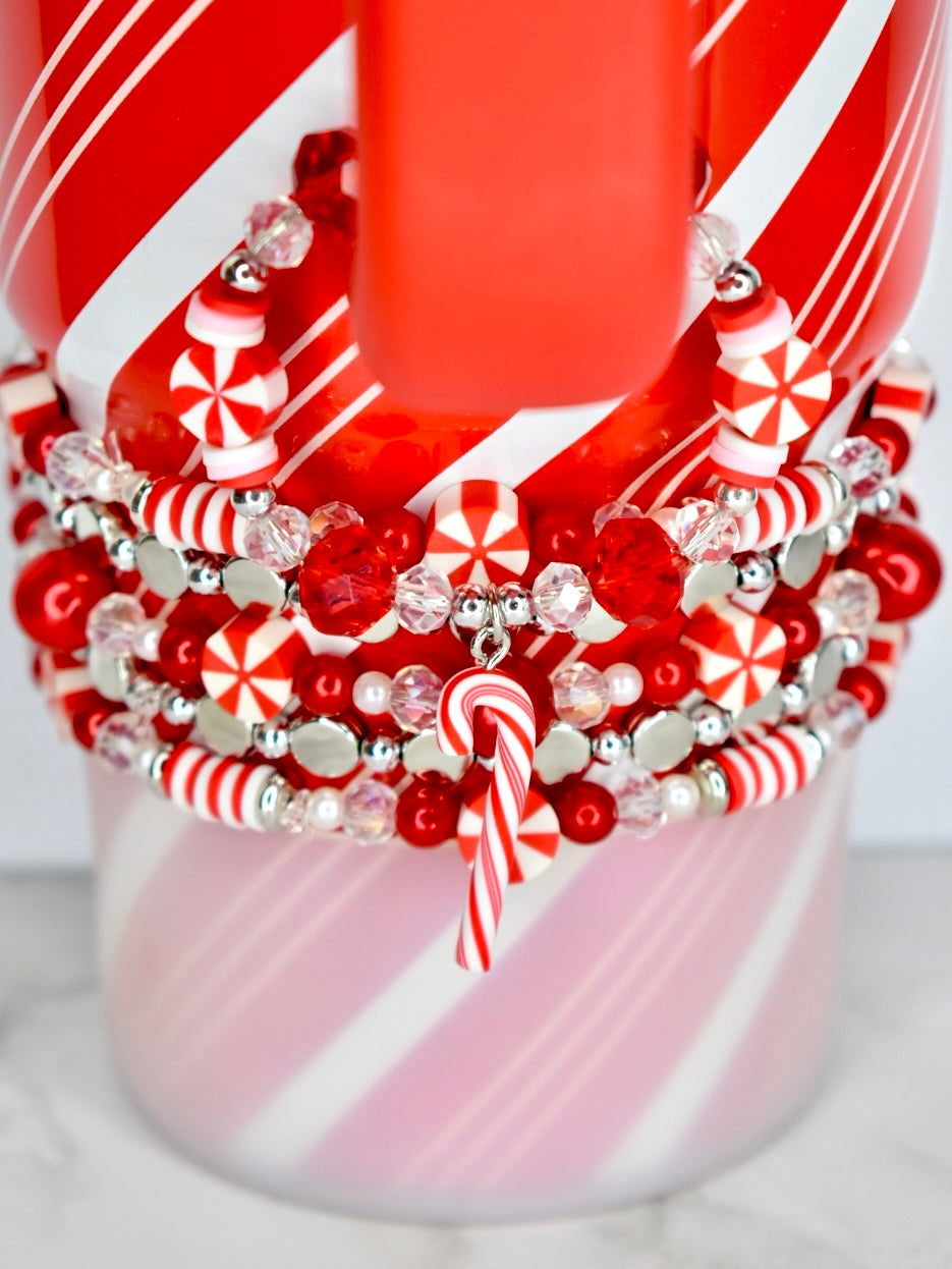 Candy Cane Tumbler Handle Charm Bracelet
