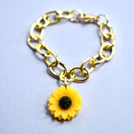 Sunflower Charm Necklace for Labubu