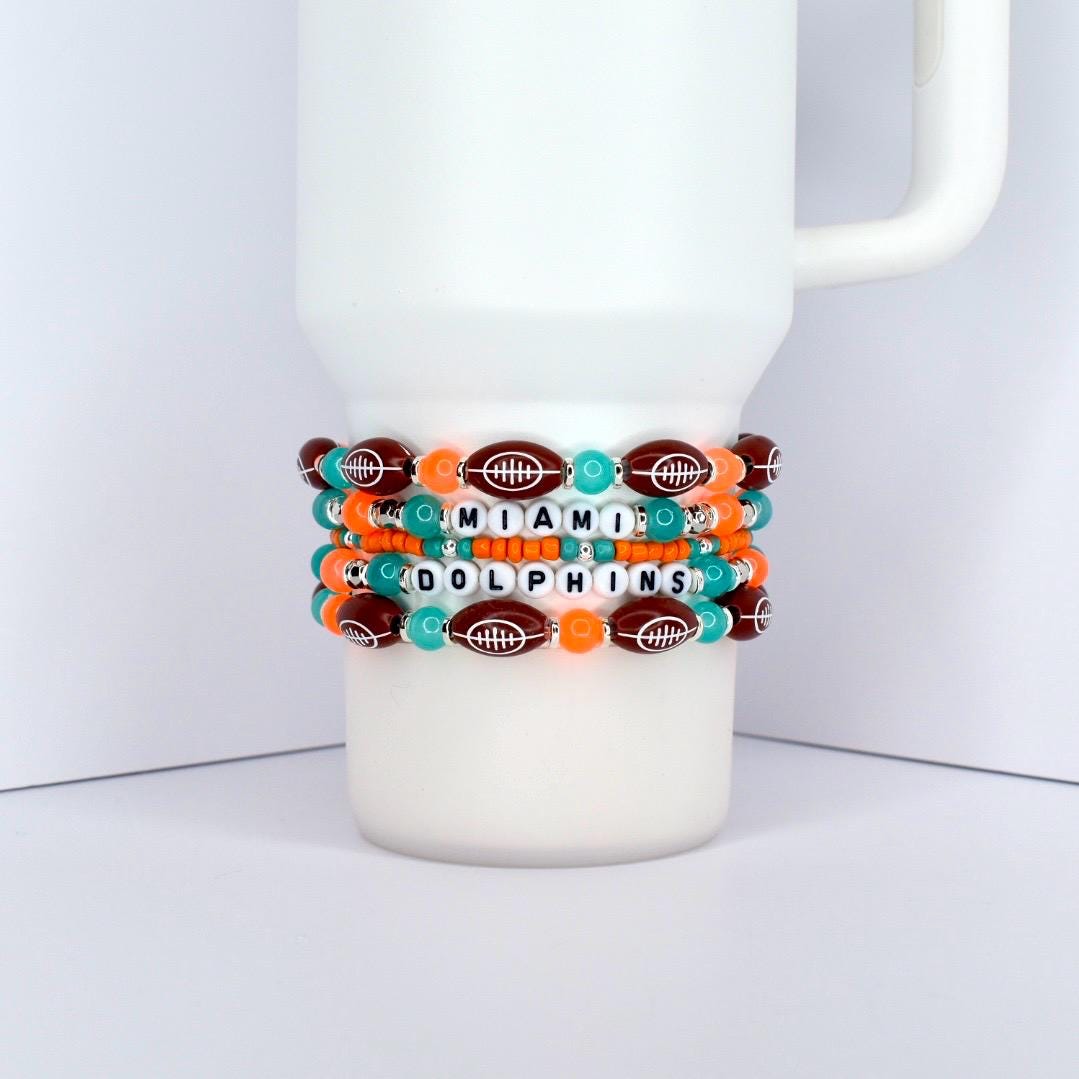 Miami Dolphins Bracelet Stack, Set of 5