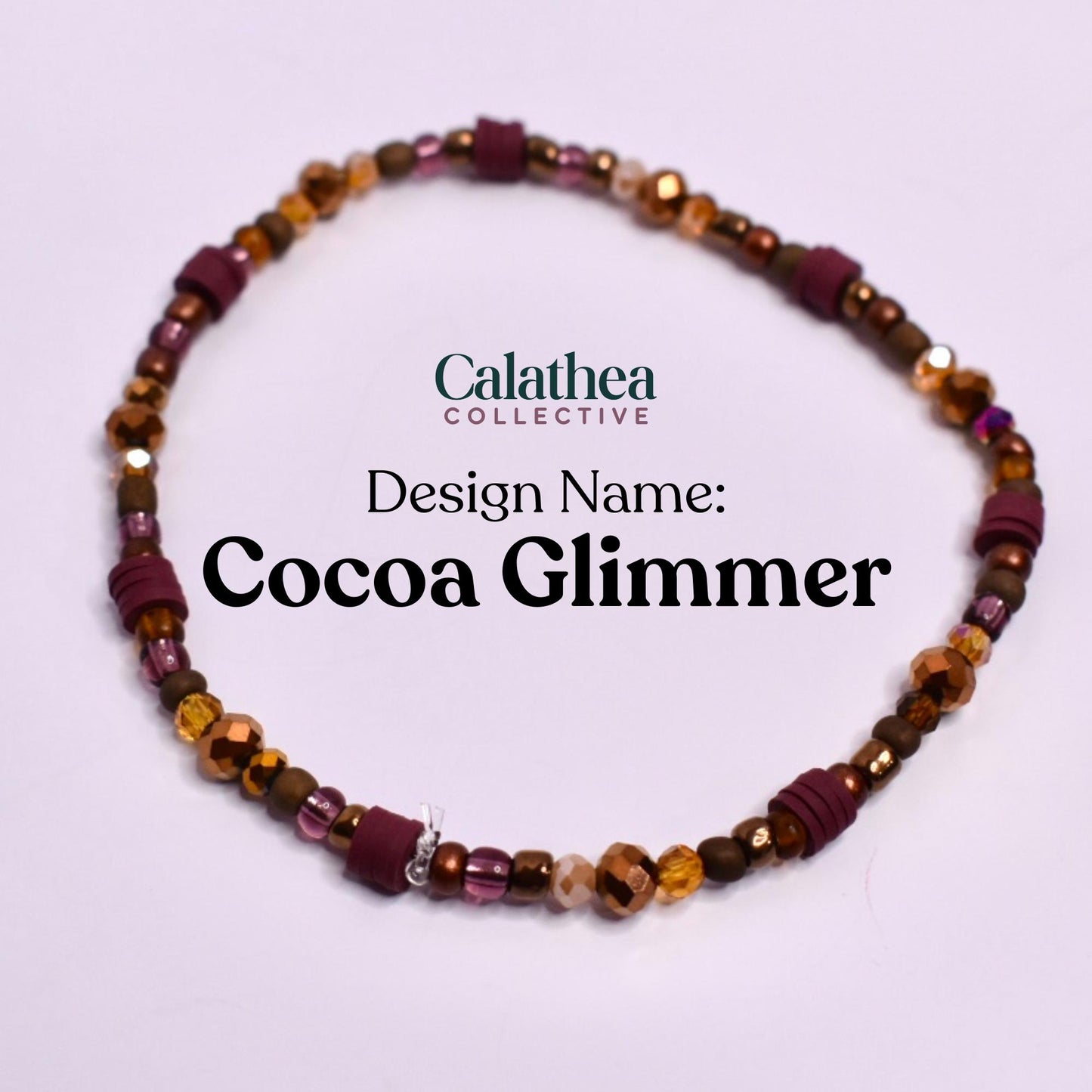 Polished Rose Gold Bracelet Collection: Maroon, Brown, and Cream Beaded Bracelets