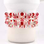 Red Pink and White Peppermint Strawberry Twist Bracelet Collection