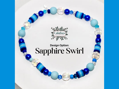 Blue Ombré Bracelets with Crystal Accents