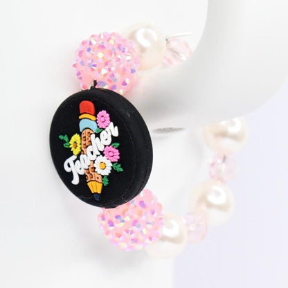 Sparkly Teacher Tumbler Handle Bracelet