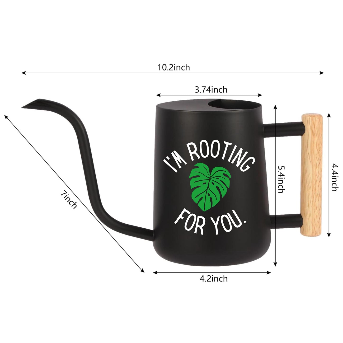 'I’m Rooting for You' Watering Can with Monstera Leaf