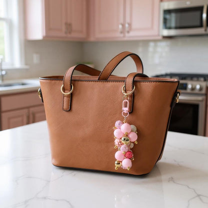 Pink and Gold Mermaid Bag Charm - Bag Keychain