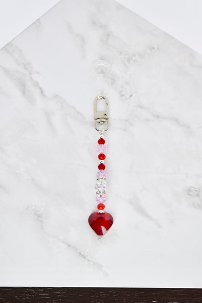 Red Heart Straw Charm or Bag Charm