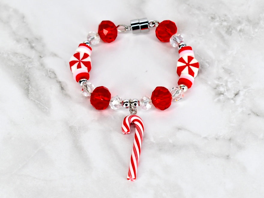 Candy Cane Tumbler Handle Charm Bracelet
