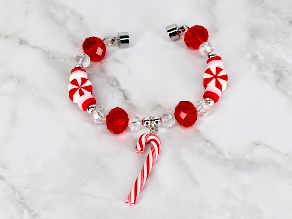 Candy Cane Tumbler Handle Charm Bracelet