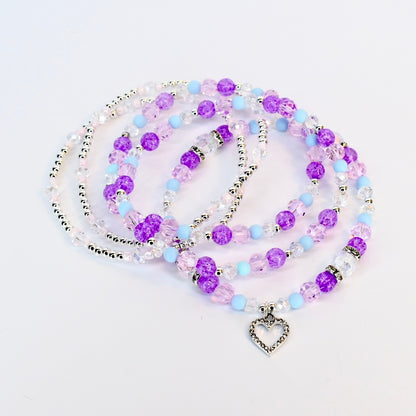 Powder Pink Heart Bracelet Collection