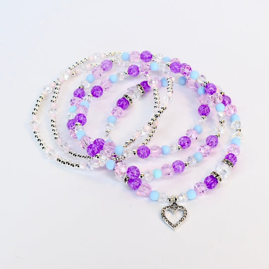 Powder Pink Heart Bracelet Collection