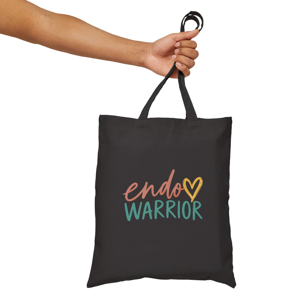 Endo Warrior Tote Bag | Endometriosis Awareness Cotton Canvas Tote