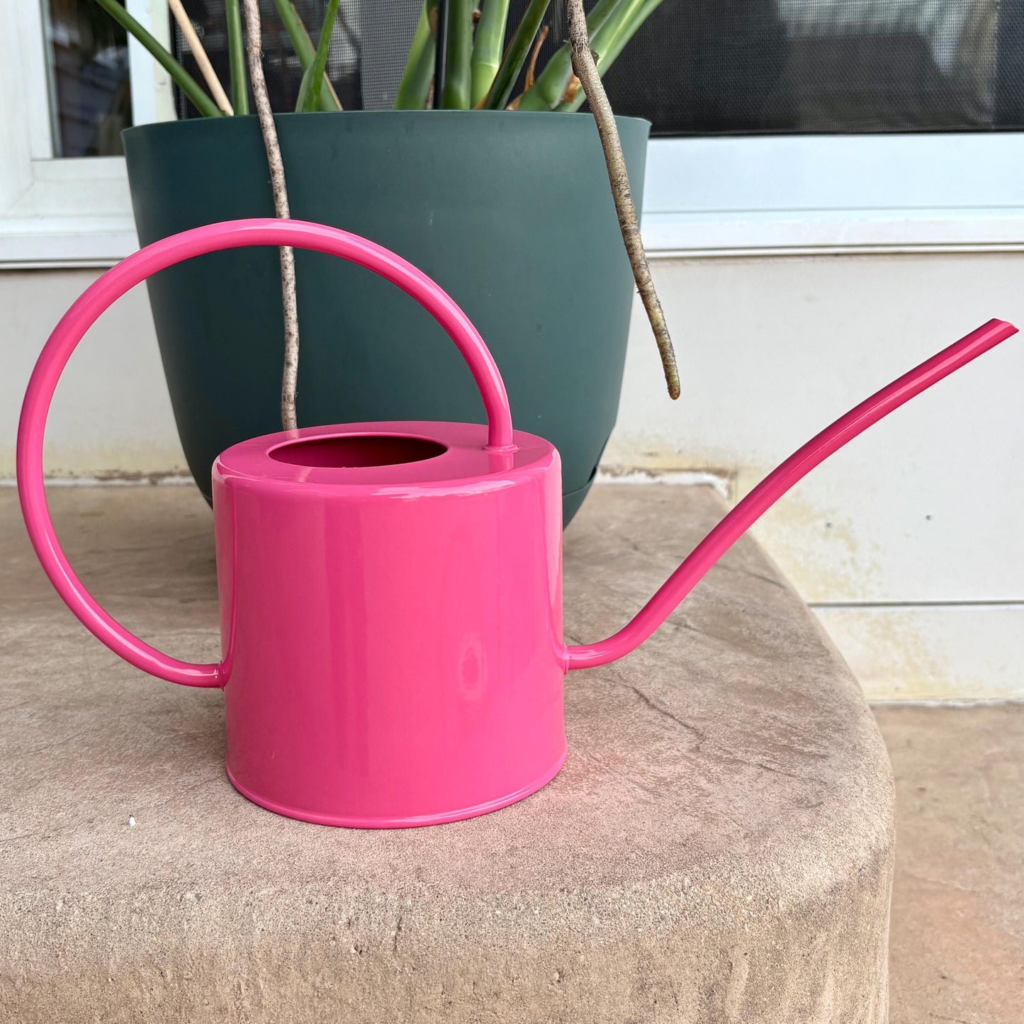 Personalized Pink Watering Can with Custom Name and Floral Design