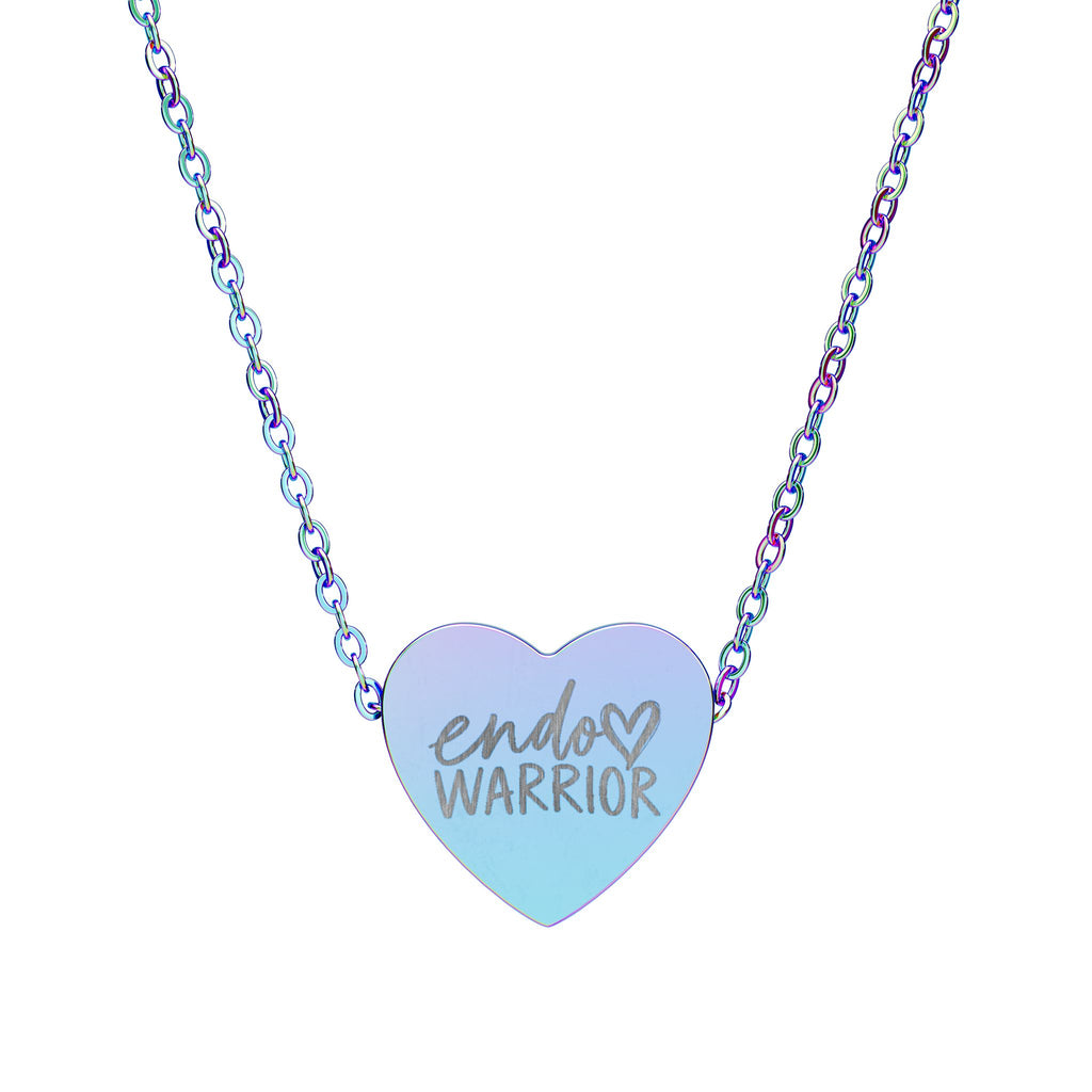 Engraved Endo Warrior Heart Necklace