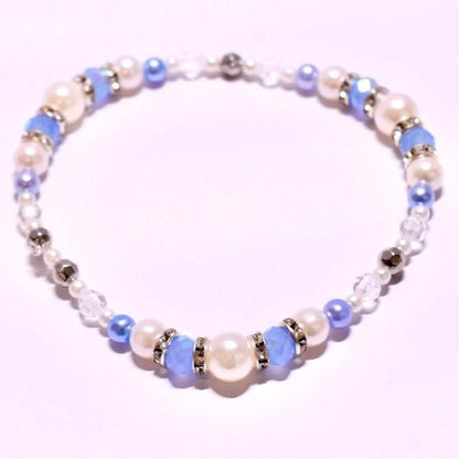 Dreamscape Bracelet Stack: Light Blue, Silver & Gold Accents