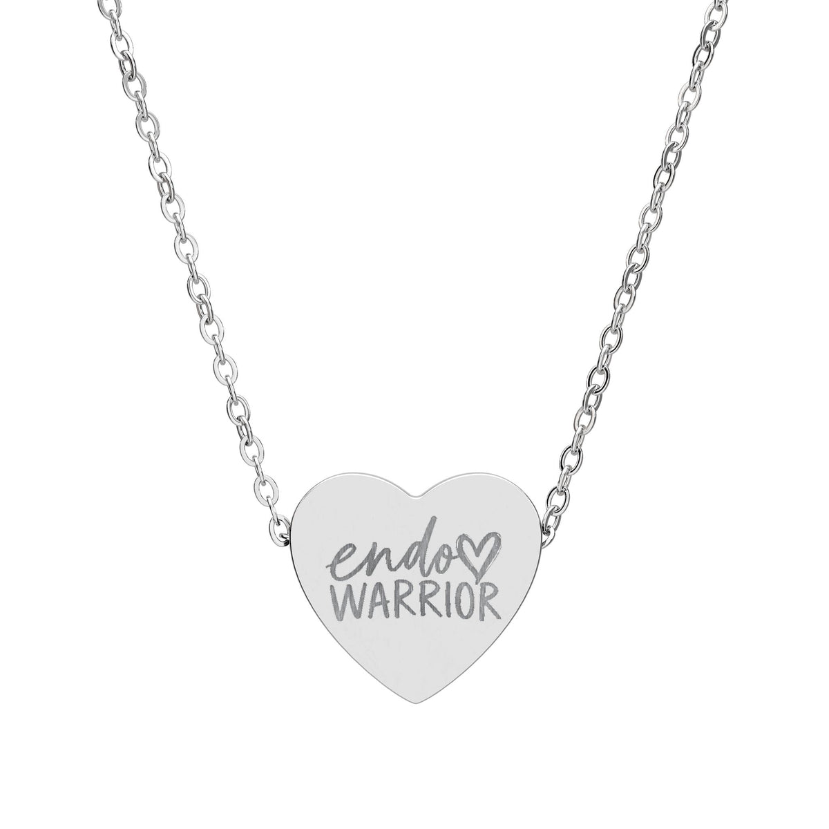 Engraved Endo Warrior Heart Necklace