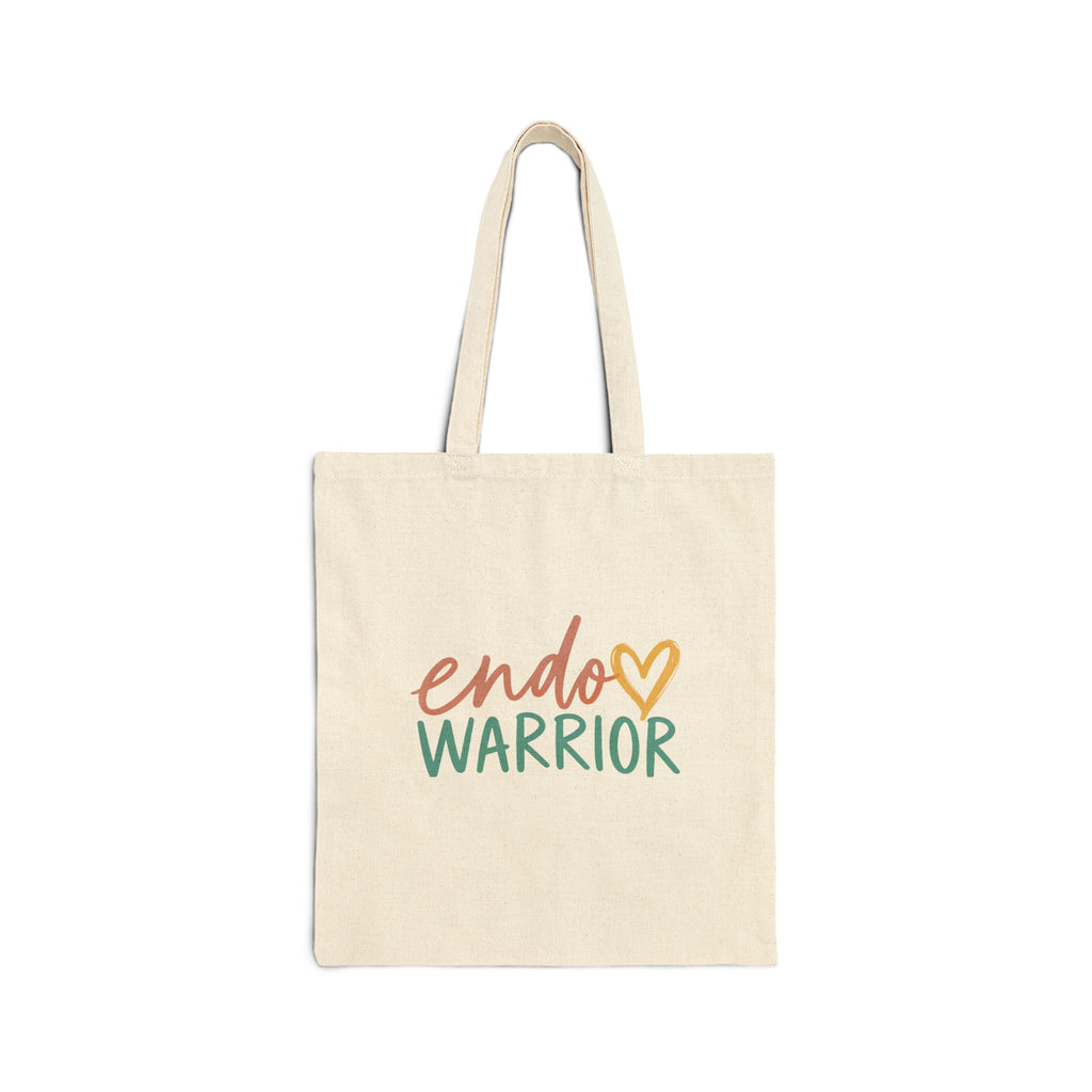 Endo Warrior Tote Bag | Endometriosis Awareness Cotton Canvas Tote