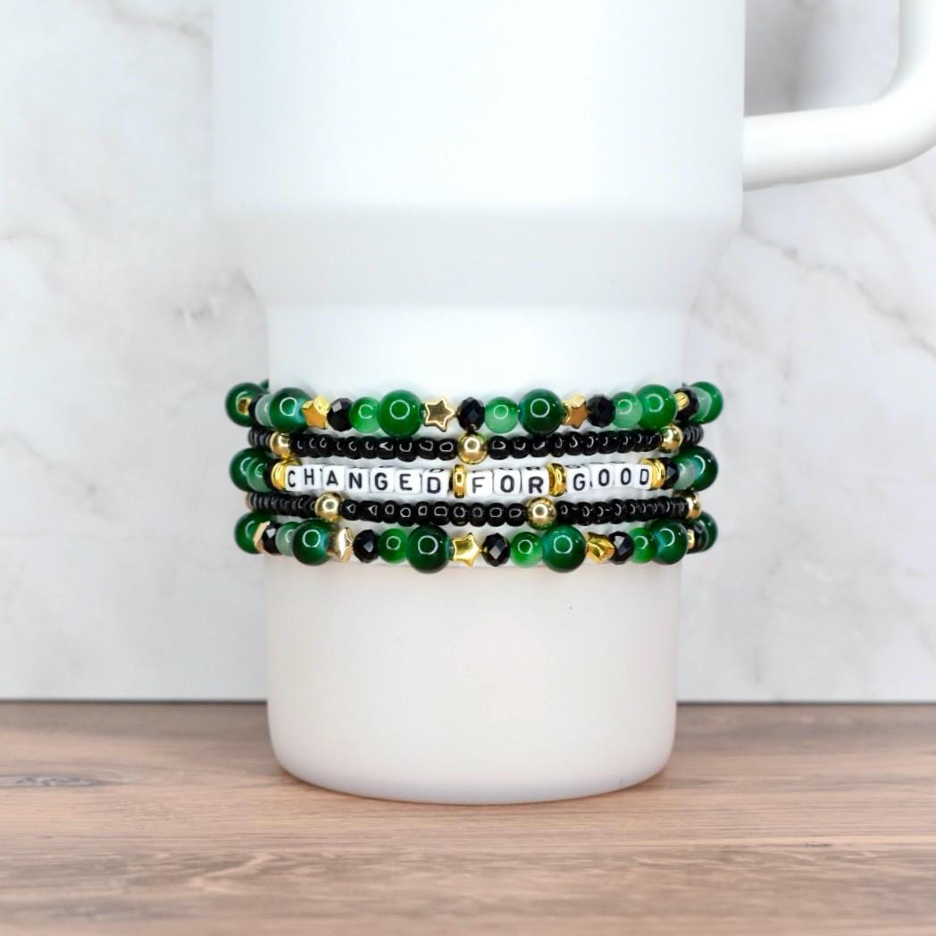 Changed For Good Green & Black Bracelet Stack - 5 Piece Set
