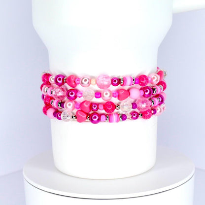 Hot Pink Bracelet Stack - 4 Piece Set