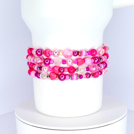 Hot Pink Bracelet Stack - 4 Piece Set