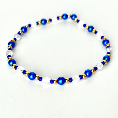 Blue and Gold Bracelet Stack - 5 Piece Set