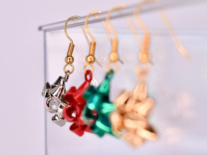 Gift Bow Dangle Earrings: Festive Holiday Jewelry