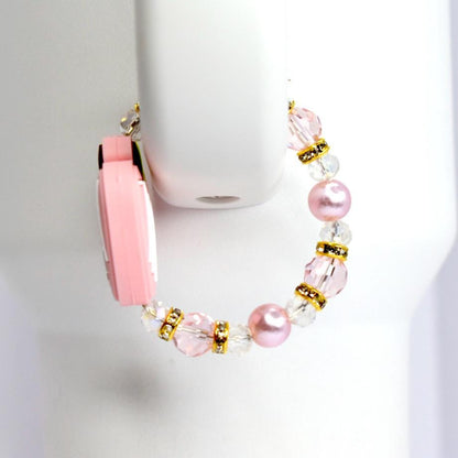 Teacher Tumbler Handle Charm: Pink Apple Charm with Gold Accents