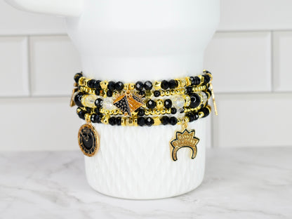 Happy New Year Black Honey Bracelet Stack - 5 Piece Set