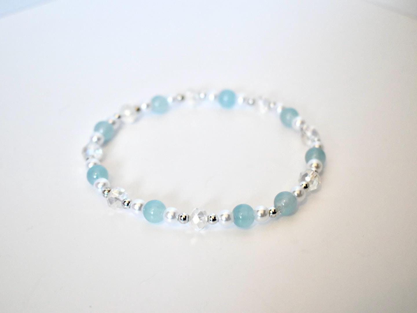Seafoam Sparkle Bracelet Stack - 5 Piece Set