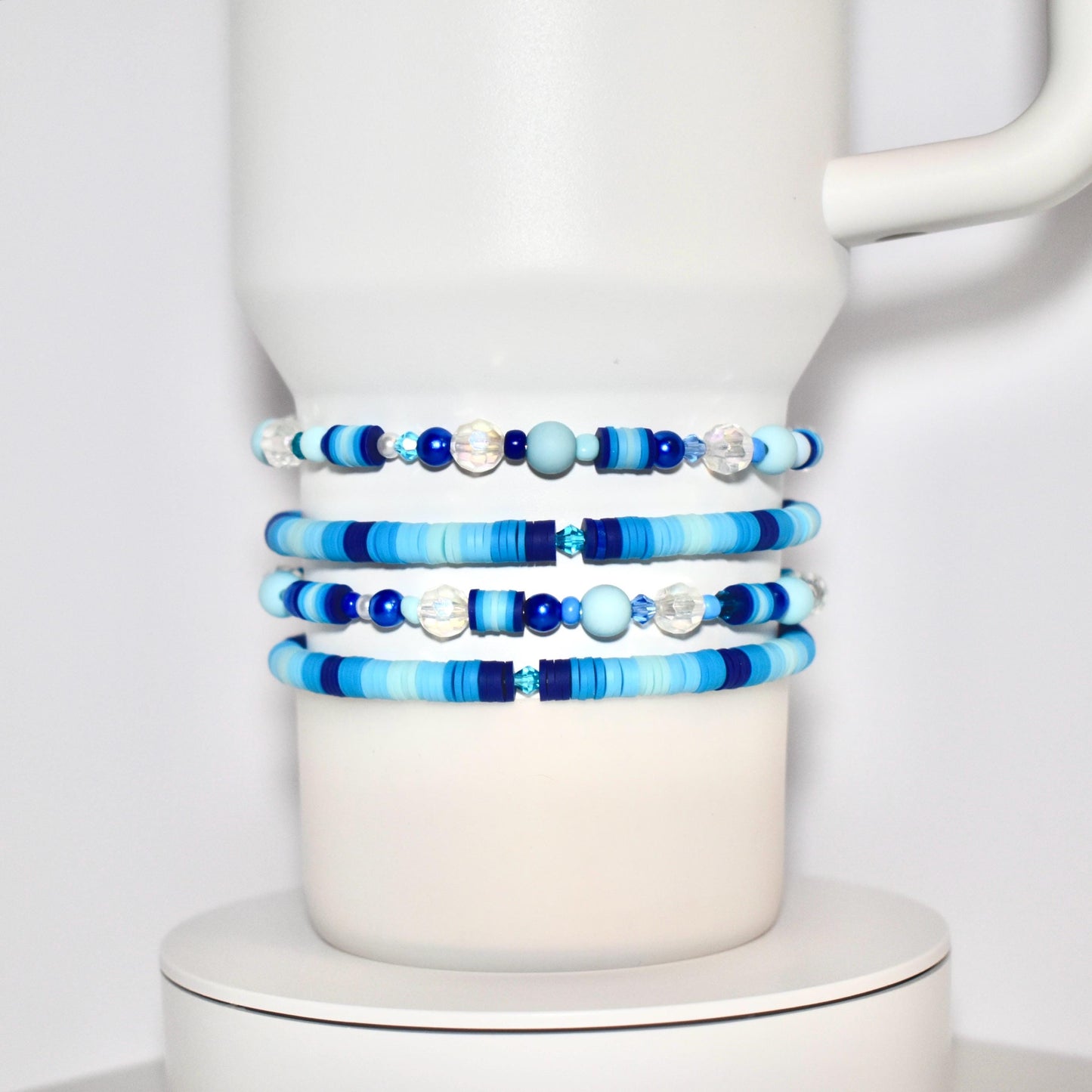 Blue Ombré Bracelets with Crystal Accents