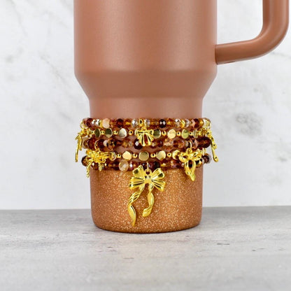 Golden Honey Bow Bracelet Collection - 5 Piece Set