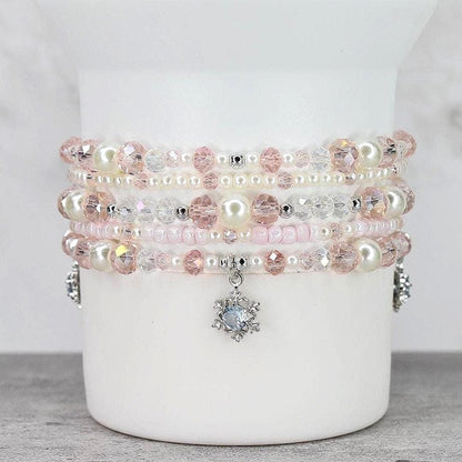 Port Shimmer and Pearl Bracelet Stack - 5 Piece Set