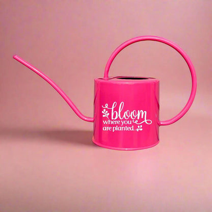 Pink Watering Can with Bloom Where You Are Planted Design