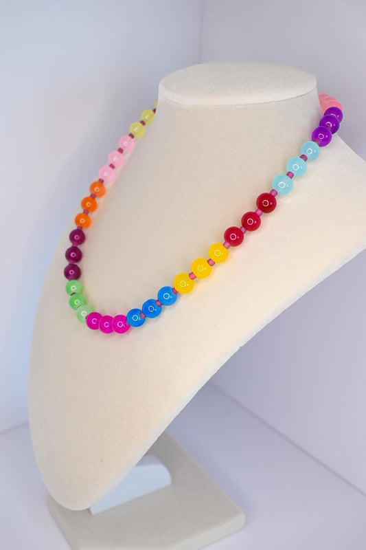 Color Pop Beaded Necklace: Y2K Summer Festival Jewelry