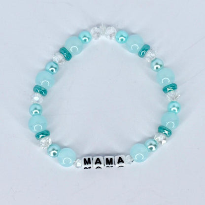 Seafoam Custom Beaded Bracelet: Personalized Name, Word, or Initials