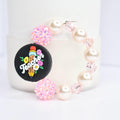 Pink pearl beads with Teacher charm Teacher gift Teacher Appreciation gift for tumbler Stanley