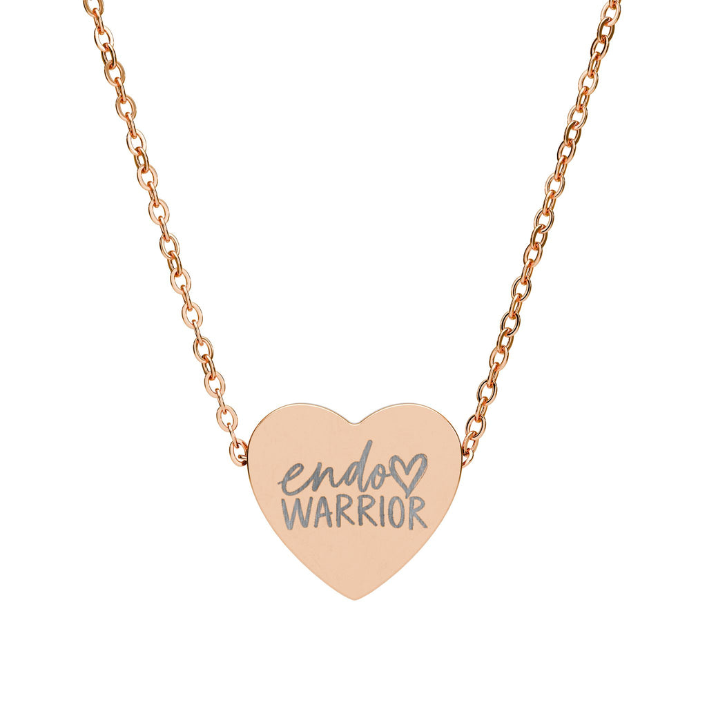Engraved Endo Warrior Heart Necklace