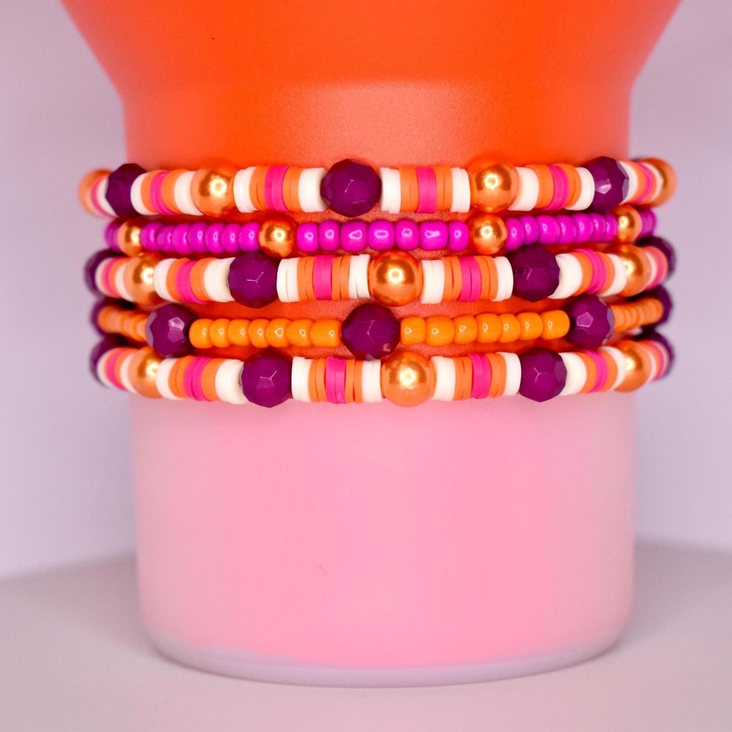 Orange and Purple Sunset Bracelet Collection