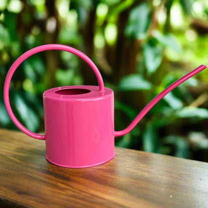 Pink Watering Can with Plant Grow Bloom Design