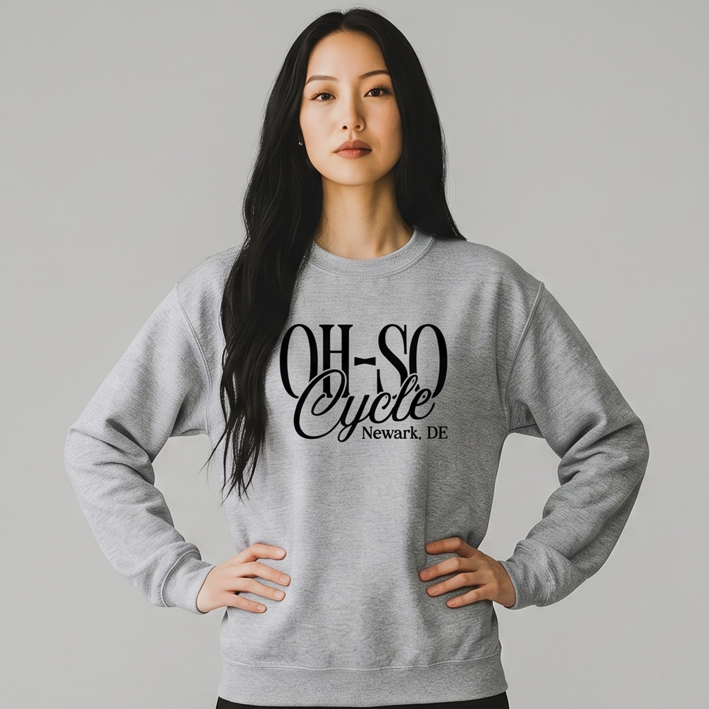 SPORT GRAY — Oh So Cycle Branded Crewneck Sweatshirt