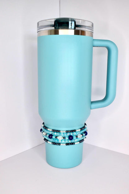 Blue Beaded Bracelet Stack - 5 Piece Set