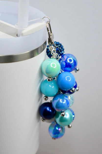 Sparkling Blues Tumbler Straw Bauble Charm