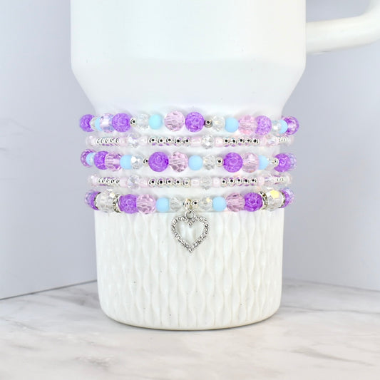 Powder Pink Heart Bracelet Collection