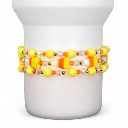 Candy Corn Beaded Bracelet Stack, Set of 3
