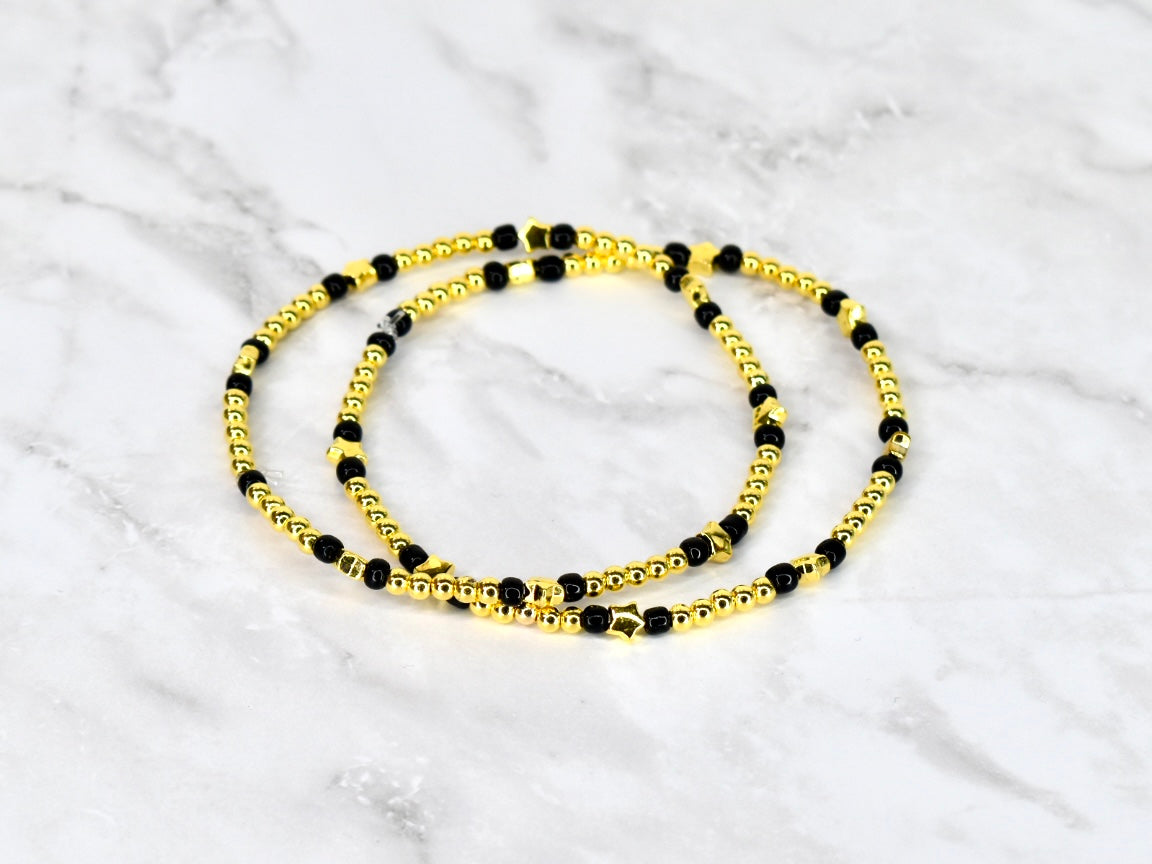 Happy New Year Black Honey Bracelet Stack - 5 Piece Set