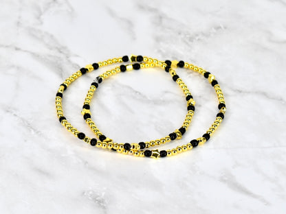 Happy New Year Black Honey Bracelet Stack - 5 Piece Set