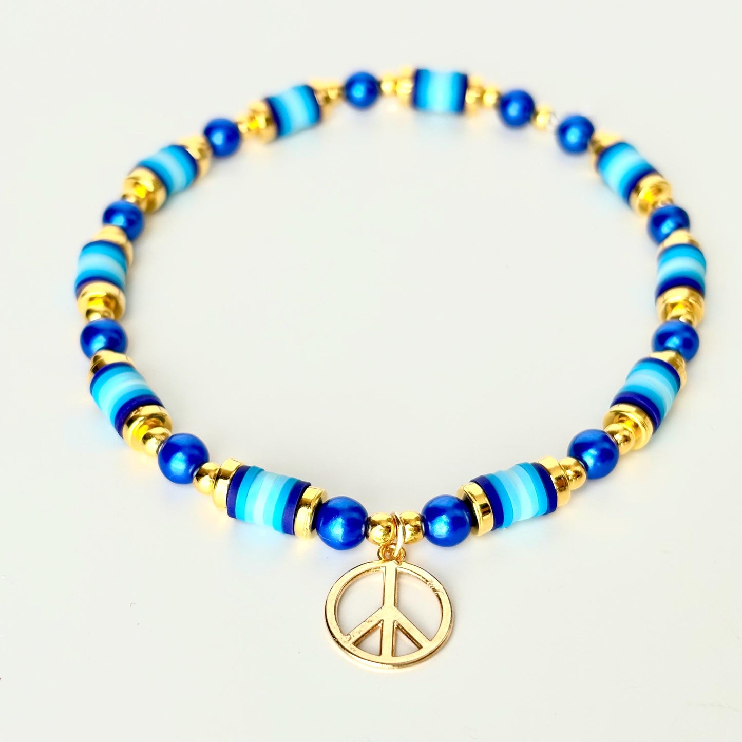 Blue and Gold Bracelet Stack - 5 Piece Set