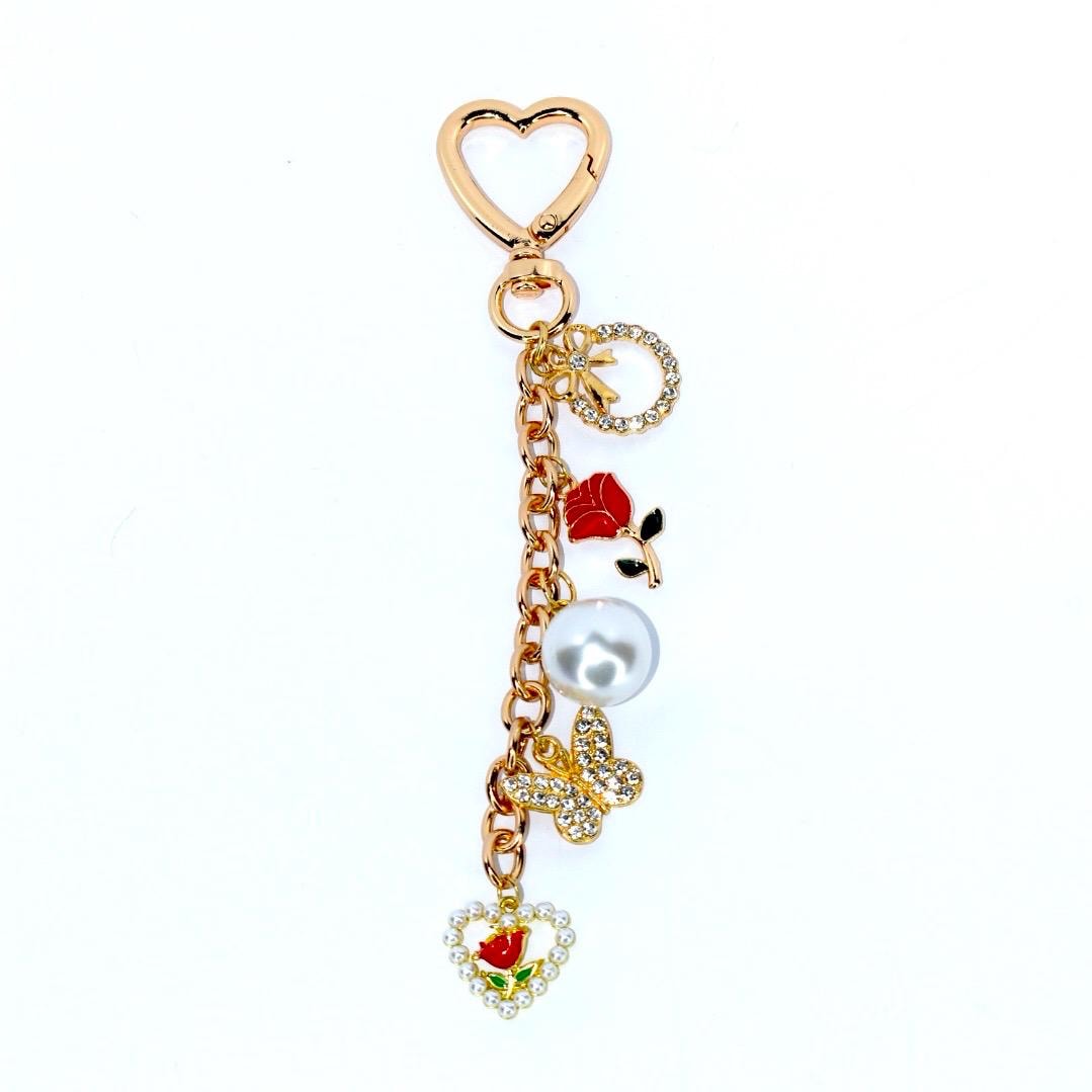 Romantic Rose Charm Keychain or Bag Charm